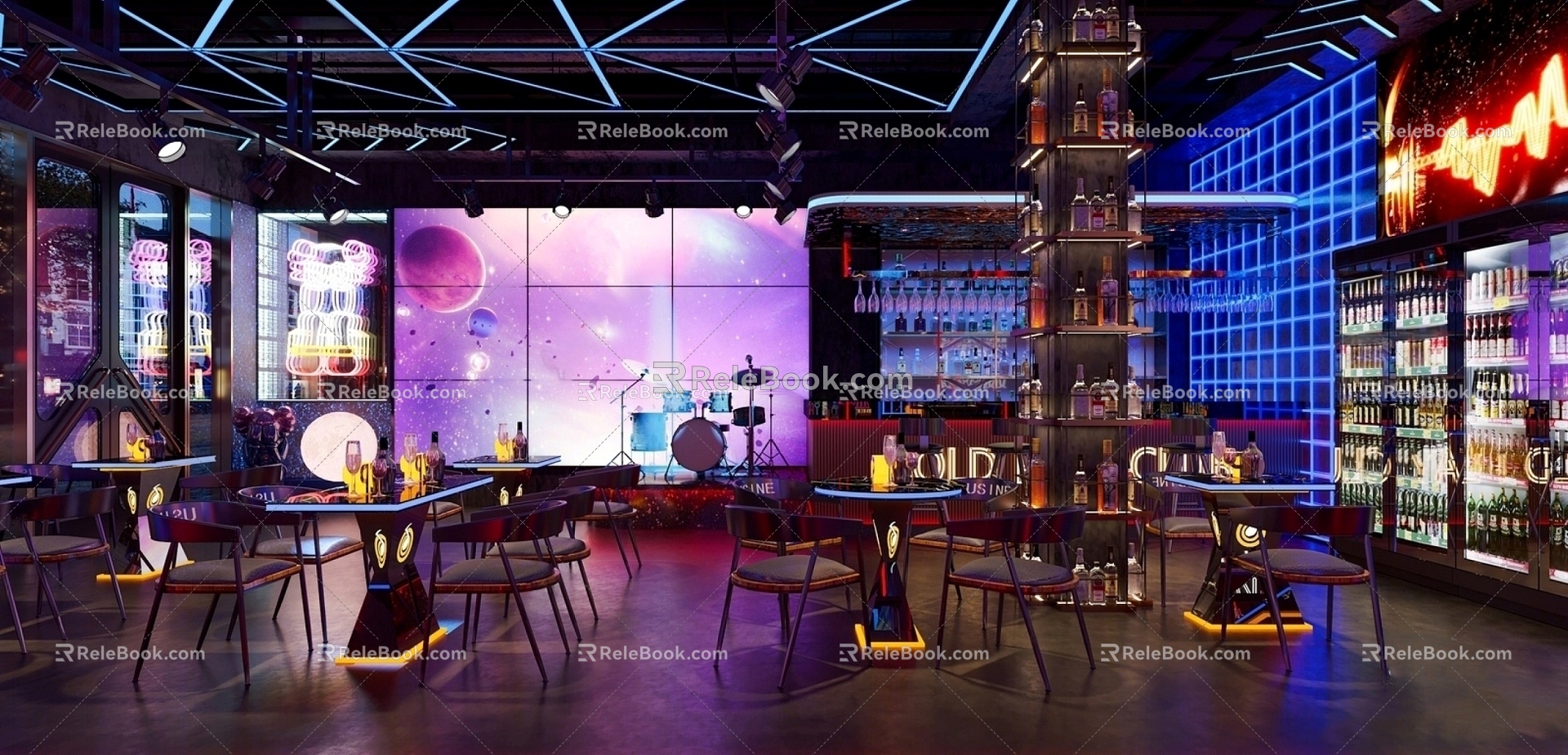 Modern Music Bar 3d model