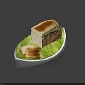 Tasty Sliced Bread Served On Green Plate With Toasted Bread Slices