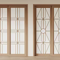 Japanese-style sliding door 3d model