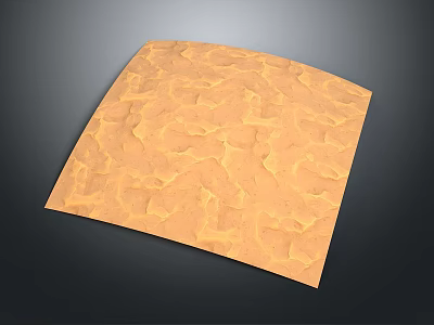 Dry Yellow Textured Terrain Surface With Natural Cracked Patterns And Rough Texture 3d model