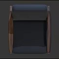 Modern Minimalist Single Sofa With Dark Gray Upholstery And Wooden Arms Legs