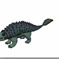 Vibrant Dinosaur Figure With Green Purple Skin Back Spikes And Fish Like Tail