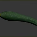 Fresh Green Long Cucumber Vegetable With Smooth Texture On Dark Reflective Background 3d model