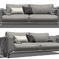 Modern double sofa three-seat sofa 3d model