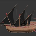 Modern Sailing Cartoon Sailing Small Sailing 3d model