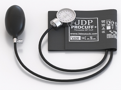 Portable mercury-free sphygmomanometer cuff medical equipment 3d model