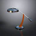 Modern Stylish Table Lamp Design With Metal Shade Adjustable Arm And Wooden Curved Base