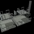 Heavy Duty Industrial Equipment With Multi Level Platforms Metal Frames And Guardrails