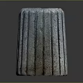 Textured Cylindrical Planter With Vertical Grooves And Rough Stone Finish