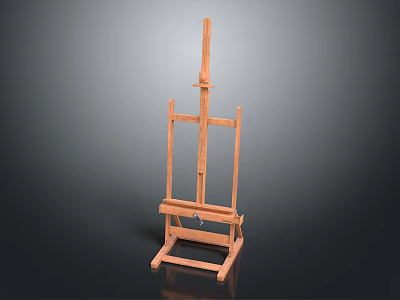 Sturdy Wooden Artist Easel Stand For Painting And Art Supplies 3d model