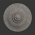Traditional Stone Lantern With Round Top Circular Opening And Arch Shaped Base Design