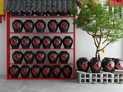 Chinese-style Ornaments Combination Pub Ornaments Combination 3d model