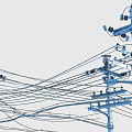 Road Infrastructure With Utility Poles And Power Lines Under Sunset Sky