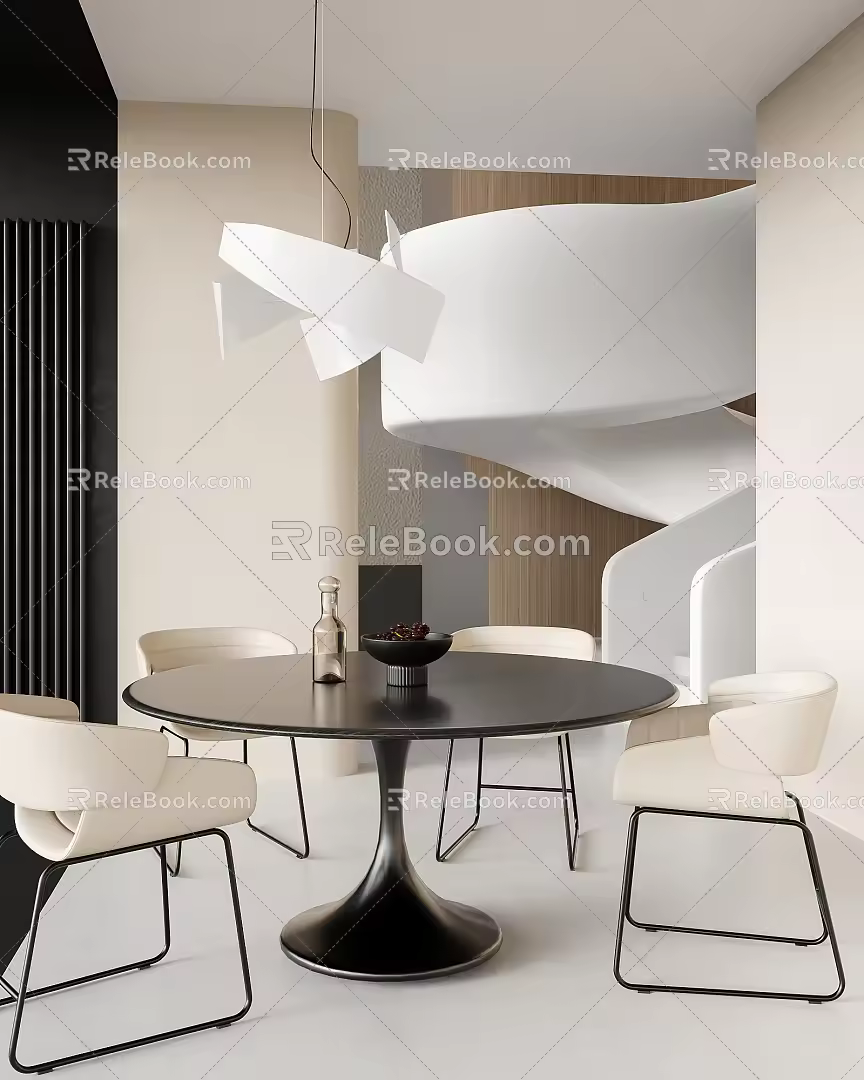 Modern Dining Table and Chair Combination Table Jewelry Ornaments 3d model