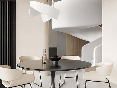 Modern Dining Table and Chair Combination Table Jewelry Ornaments 3d model