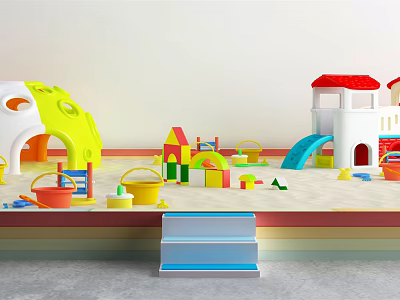 Modern sand pool children's beach toys 3d model