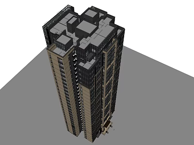 Modern High Rise Building Structure With Glass Exterior And Multiple Floors 3d model