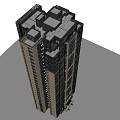 Modern High Rise Building Structure With Glass Exterior And Multiple Floors