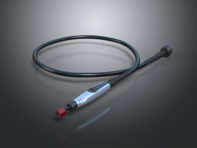 High Quality Black Cable With Silver Handle And Red Connector Tool Accessory 3d model