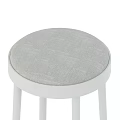 Modern White and Gray Bar Stools with Metal Frame and Padded Seats