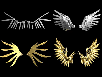 Mechanical Wings Angel Wings Angel Wings Flying Wings Steel Wings Bone Wings Steel Wings 3d model
