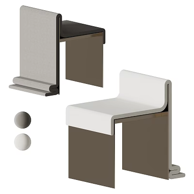 Modern Minimalist Dining Chairs With Black White Sleek Design And Geometric Structure 3d model