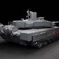 Modern Military Tank With Long Barrel Turret And Armored Hull Design