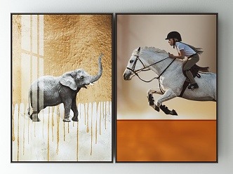 Modern Animal Painting Decorative Painting 3d model