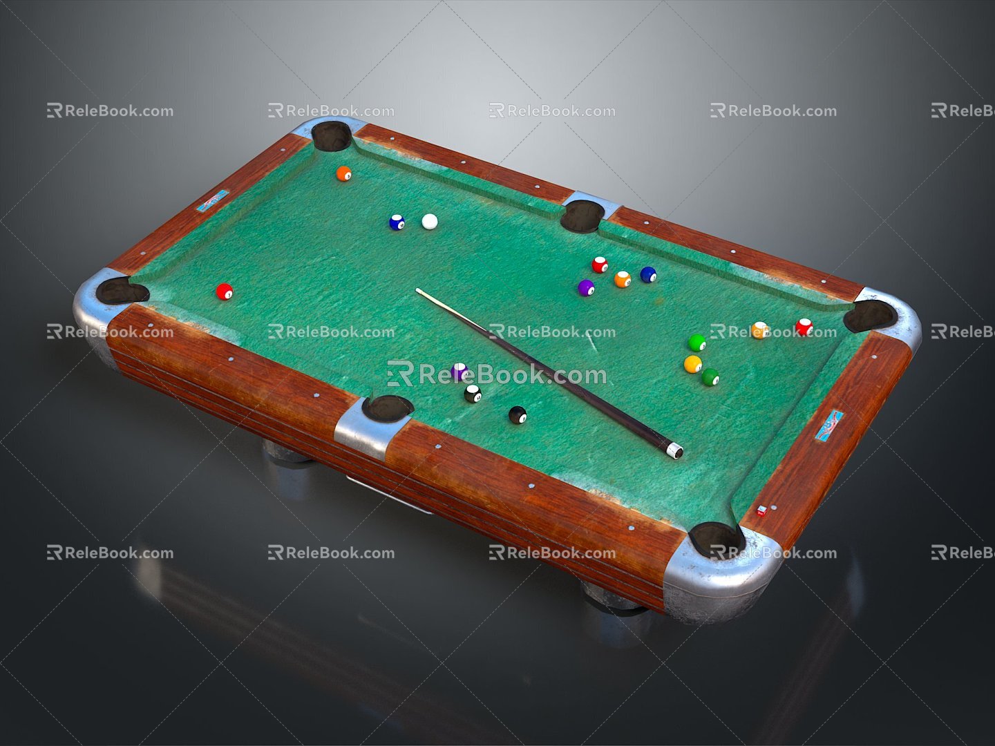 Billiard Billiard Table Billiard Cards Billiard Rack Billiard Table PBR 3d model