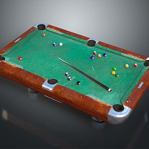 Billiard Table Billiard Cards Billiard Rack Billiard Table PBR 3d model