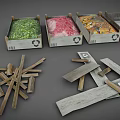 Wooden Crates And Pallets For Storing Colorful Fresh Items In Various Styles