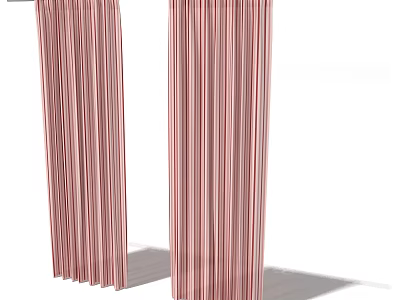 Elegant Striped Curtains For Home Window Decoration And Privacy 3d model