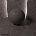 Gray Concrete Sphere Structure in Interior Space with Gray Walls Floor and Lighting