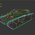 Green Military Armored Tank Vehicle With Tracks Turret And Heavy Duty Design Structure