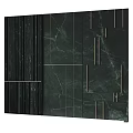 Modern Black Wall Design With Marble Texture And Metal Stripes Accents