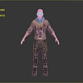 Adventurous Character With Sunglasses Blue Scarf Brown Jacket Green Pants And Binoculars