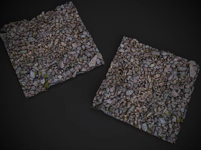 Square Stone Wood Panels With Small Pebbles And Natural Gray Brown Texture 3d model