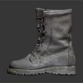 Rugged Gray High Top Boots with Laces and Thick Wear Resistant Soles