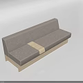 Light Gray Fabric Lazy Sofa With Backrest Decorative Strap And Light Base Design 3d model