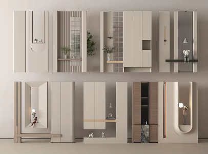 Modern Entrance New Chinese Entrance Restaurant Entrance View Entrance 3d model