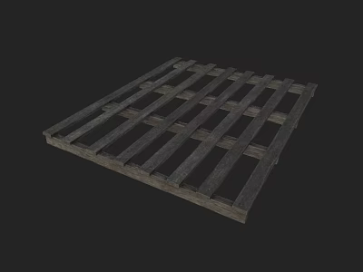 Rustic Stone Wood Pallet Featuring Grid Structure And Wooden Slats Design 3d model