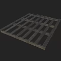 Rustic Stone Wood Pallet Featuring Grid Structure And Wooden Slats Design
