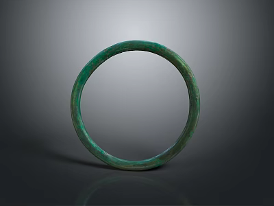 Antique Green Metallic Bracelet Smooth Circular Fashion Accessory in Vintage Style 3d model
