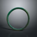 Antique Green Metallic Bracelet Smooth Circular Fashion Accessory in Vintage Style