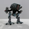 Smart Machine With Multiple Robotic Arms Cannon Barrels And Complex Metal Structure 3d model