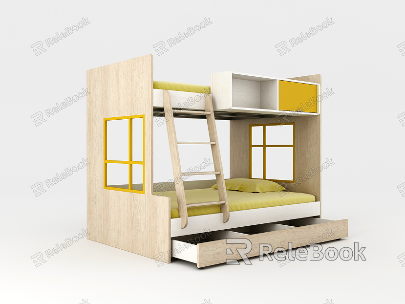 Modern Upper and Lower Bed Children's Room Simple Upper and Lower Bed Plate Bed model