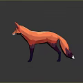Vibrant Low Poly Fox Sculpture With Colorful Geometric Design And Standing Pose 3d model