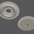 White Circular Ceiling Lights With Concentric Rings And Central Holes Design 3d model