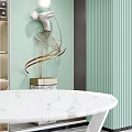 Modern Bar Area Interior Design With Marble Countertop Wine Cabinet And Decorative Lighting Elements