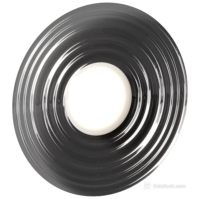 Modern Black Circular Wall Lamp With Ring Design For Home Interior Lighting 3d model 
